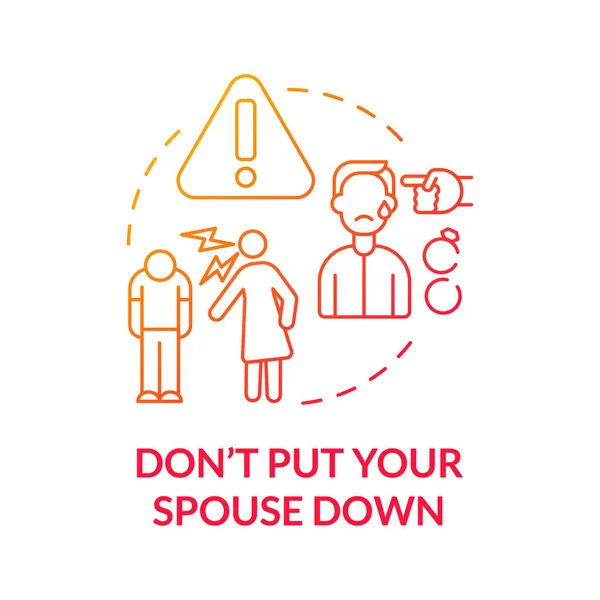 Dont Put Your Spouse Red Gradient Concept Icon Respect Partner — Stock vektor