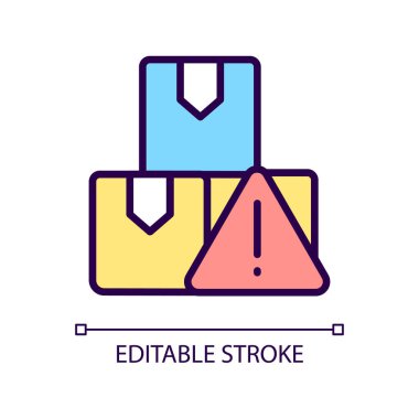 Import regulations RGB color icon. Customs restrictions and rules. Goods shipping and supply. Isolated vector illustration. Simple filled line drawing. Editable stroke. Pixel perfect. Arial font used