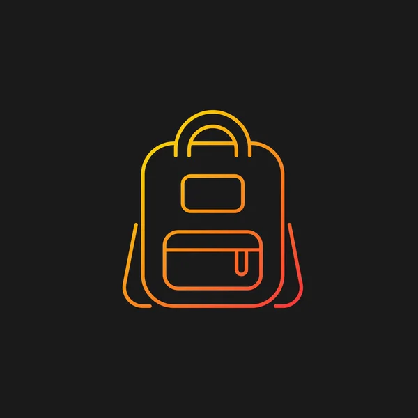 Schoolbag Gradiente Icono Vector Para Tema Oscuro Bolsa Para Llevar — Archivo Imágenes Vectoriales