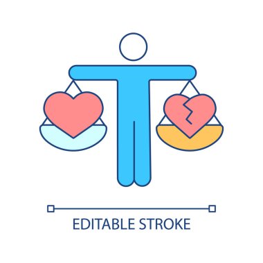 Mental separation RGB color icon. Conflict in romantic relationship. Divorce and separation. Isolated vector illustration. Simple filled line drawing. Editable stroke. Arial font used