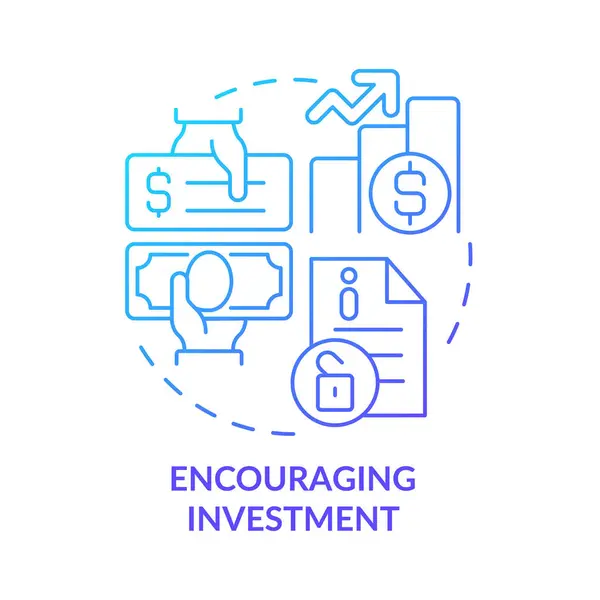 Encouraging Investment Blue Gradient Concept Icon Benefits Business Clarity Abstract — Vettoriale Stock