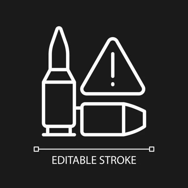 Ammunition Smuggling White Linear Icon Dark Theme Gunrunning Thin Line —  Vetores de Stock