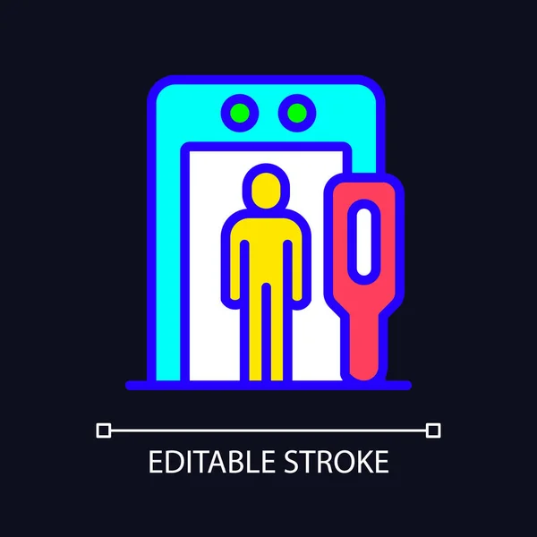 Luchthaven Grens Veiligheid Rgb Kleurenpictogram Voor Donkere Thema Voorkoming Van — Stockvector