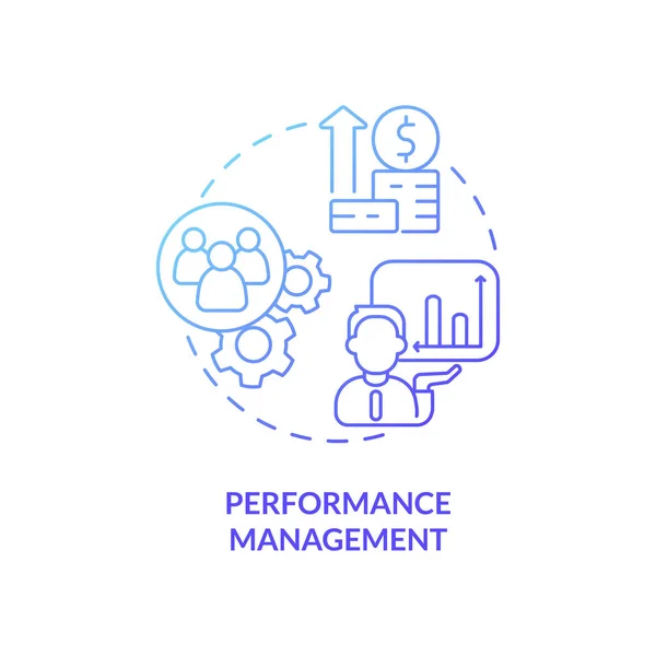 Performance Management Blue Gradient Concept Symbol Schlüsselindikator Der Produktivität Abstrakte — Stockvektor