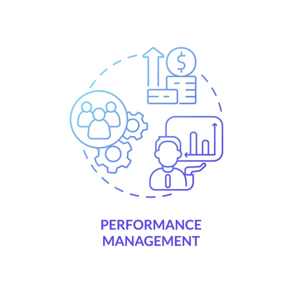 Gerenciamento Desempenho Ícone Conceito Gradiente Azul Indicador Produtividade Chave Ideia —  Vetores de Stock