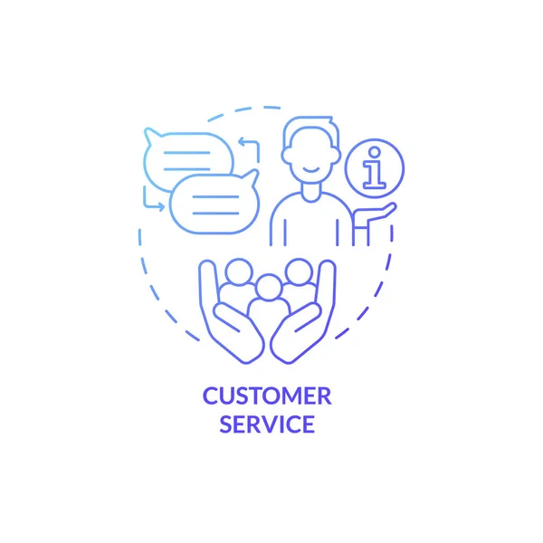 Servicio Cliente Icono Concepto Gradiente Azul Habilidades Experiencia Para Recursos — Vector de stock