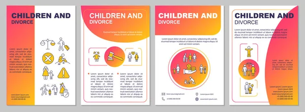 Crianças Divórcio Modelo Brochura Gradiente Vermelho Crianças Importam Desenho Impressão —  Vetores de Stock