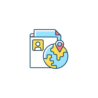 Etnik kökenli gizlilik RGB renk simgesi. Kişisel veri güvenliği. Etnik bilgi topluyorum. Etnik kimlik ayrımcılığından korunmak. İzole vektör çizimi. Basit doldurulmuş çizgi çizimi