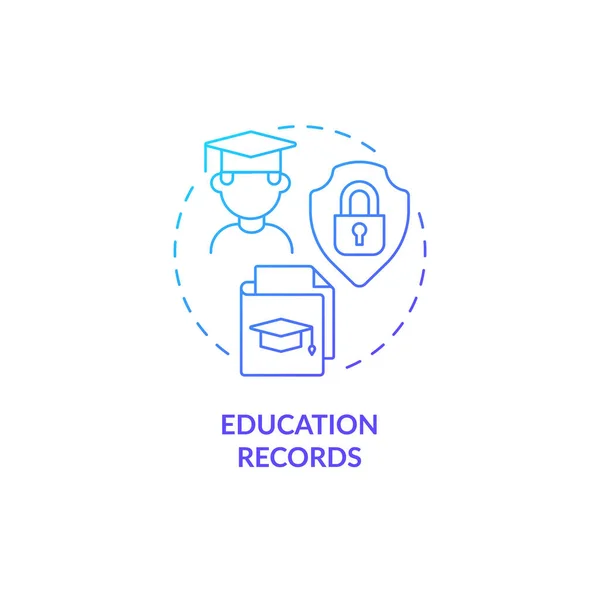 Onderwijs Registreert Blauwe Gradiënt Concept Icoon Persoonlijke Student Registreert Bescherming — Stockvector