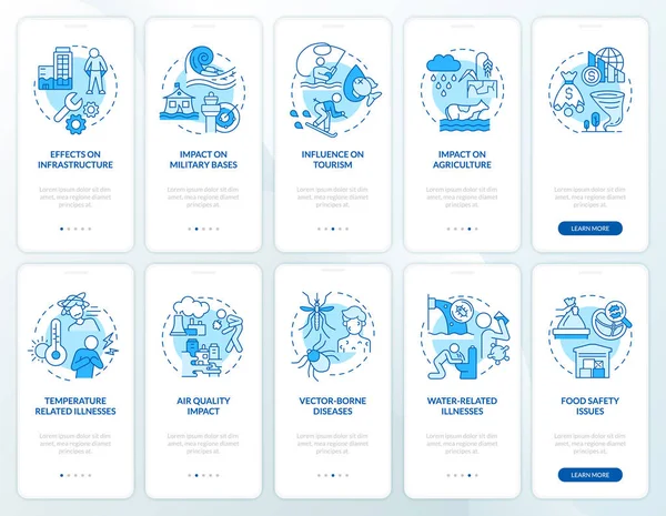 Der Blaue Bildschirm Der Mobilen App Für Den Klimawandel Globale — Stockvektor