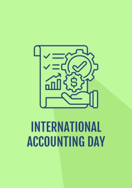 Doğrusal glyph ikonlu kariyer farkındalığı kartpostalı. Dekoratif vektör tasarımlı tebrik kartı. Yaratıcı çizim illüstrasyonlu basit tarz poster. Tatil dileğiyle el ilanı