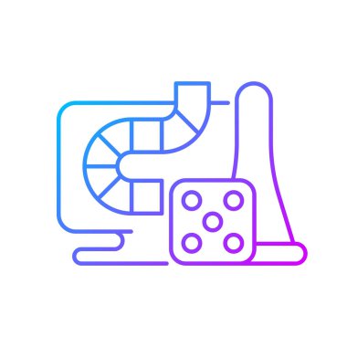 Online masa oyunları gradyan doğrusal vektör simgesi. Arkadaşlar için ilginç zaman geçirme aktiviteleri. İnce çizgi renkli semboller. Modern tarz pictogram. Vektör izole çizimi