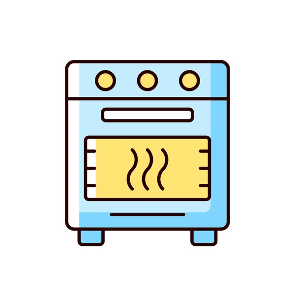 Hornear Icono Color Horno Rgb Cocina Doméstica Comida Asada Estufa — Vector de stock