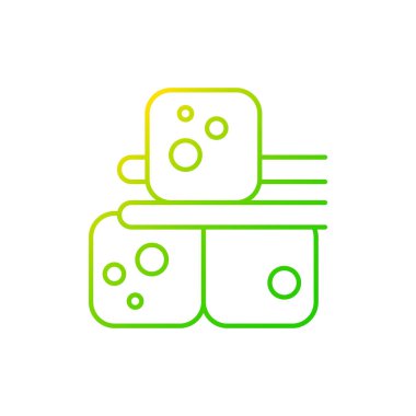 Tofu gradient linear vector icon. Food made of soy milk. Vegeterian ingredients for cooking. Vegan meals. Thin line color symbols. Modern style pictogram. Vector isolated outline drawing