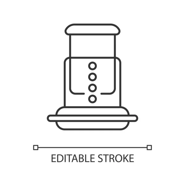 Тиск Повітря Кава Плутає Лінійну Піктограму Професійний Плунжер Виробництва Еспресо — стоковий вектор