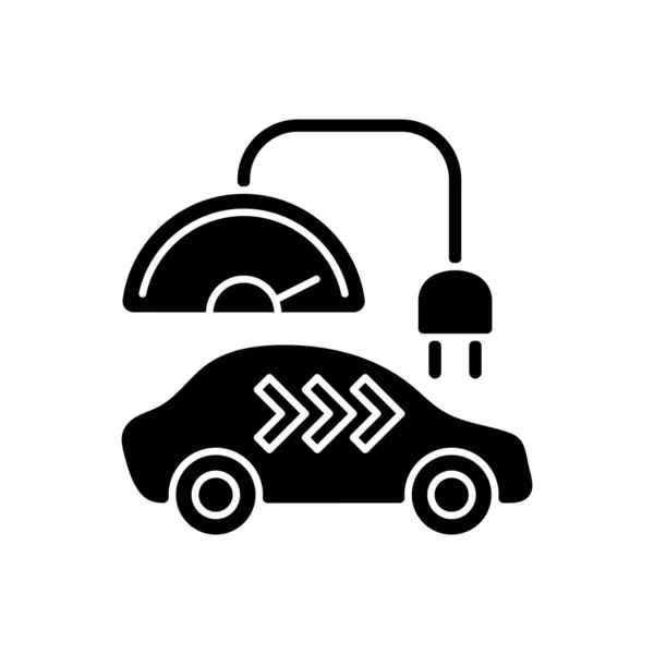 Level Ladegerät Schwarzes Glyph Symbol Schneller Weg Die Autobatterie Füllen — Stockvektor