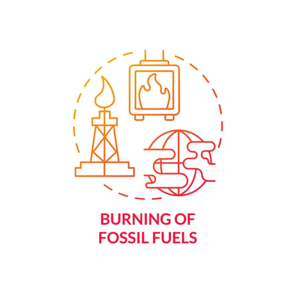 Burning Fossil Fuels Red Gradient Concept Icon Razones Para Cambio — Vector de stock