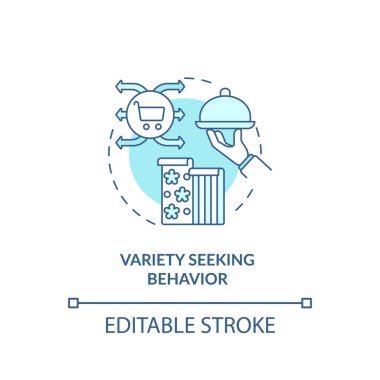 Davranış konsepti ikonu arayan çeşitlilik. Düşük müşteri katılımı fikri ince çizgi çizimi. Farklı ürün sürümleri değişiyor. Vektör izole edilmiş RGB renk çizimi. Düzenlenebilir vuruş