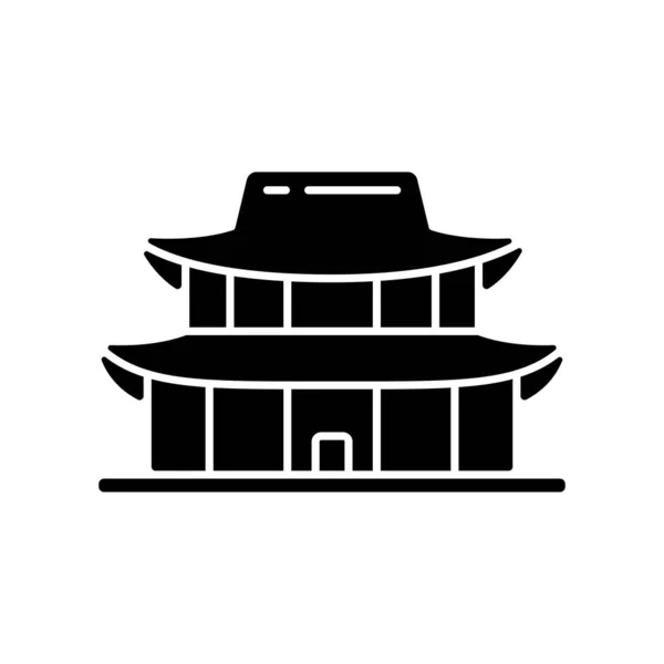 Gyeongbok Palace Schwarze Glyphen Ikone Nationale Ethnische Architektur Touristisches Wahrzeichen — Stockvektor