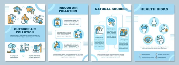 Vzor Pro Brožuru Znečištění Ovzduší Znečištění Venkovního Vzduchu Leták Brožura — Stockový vektor