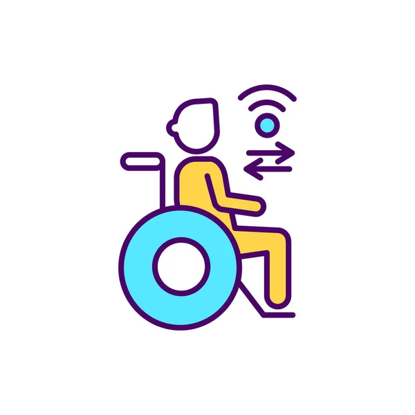 디지털 Rgb 아이콘 휠체어를 장애인 접근성 이동성을 일러스트 — 스톡 벡터