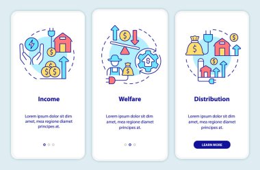Gezici uygulama ekranında kırsal elektrik çarpması. Doğrusal kavramlarla dolu üç adımda grafik talimatları gözden geçir. UI, UX, GUI şablonu. Kullanılan sayısız Pro-Kalın, Düzenli yazı tipleri