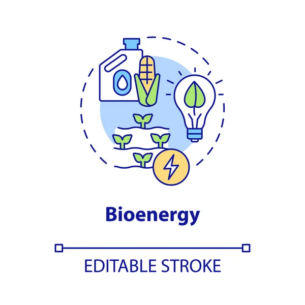 Bioenergiekonzept Ikone Biomasse Und Biokraftstoff Ländliche Elektrifizierung Technologie Abstrakte Idee — Stockvektor