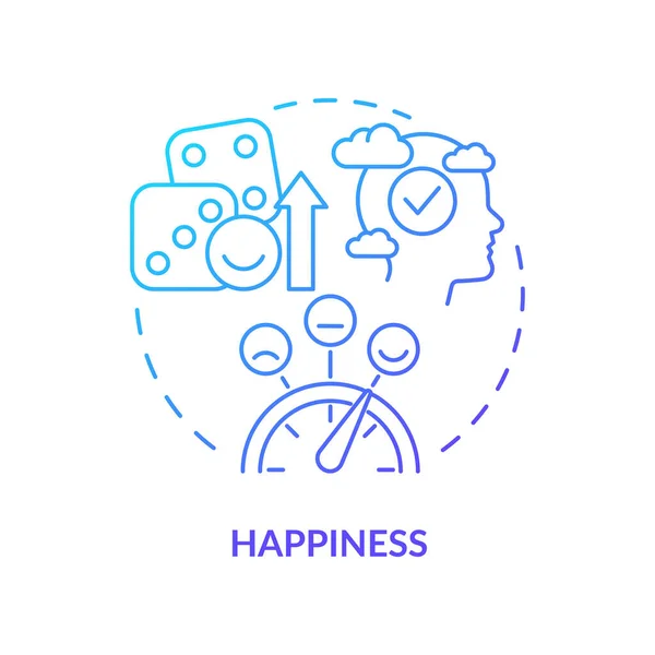 Szczęśliwość Ikona Niebieskiego Gradientu Podoba Się Gra Zakładów Hazard Pozytywne — Wektor stockowy