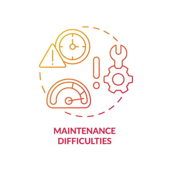 Dificuldades Manutenção Ícone Conceito Gradiente Vermelho Eletrificação Rural Obstáculos Ideia — Vetor de Stock