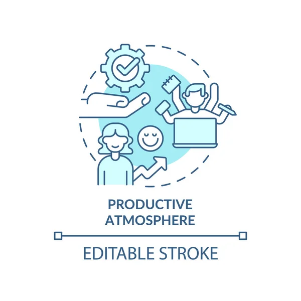 Icono Del Concepto Atmósfera Productiva Turquesa Productividad Lugar Trabajo Idea — Archivo Imágenes Vectoriales
