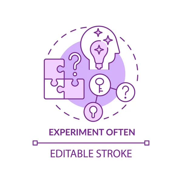 Experiment Oft Lila Konzept Symbol Mitarbeiterengagement Abstrakte Idee Dünne Linie — Stockvektor