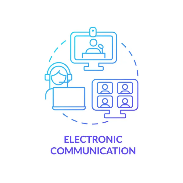 Icône Concept Dégradé Bleu Communication Électronique Transmission Informations Idée Numérique — Image vectorielle