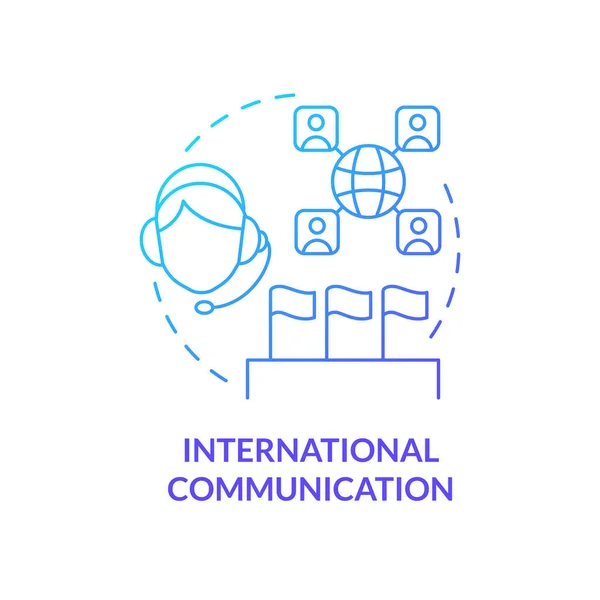 Comunicação Internacional Ícone Conceito Gradiente Azul Relações Interculturais Ideia Abstrata —  Vetores de Stock