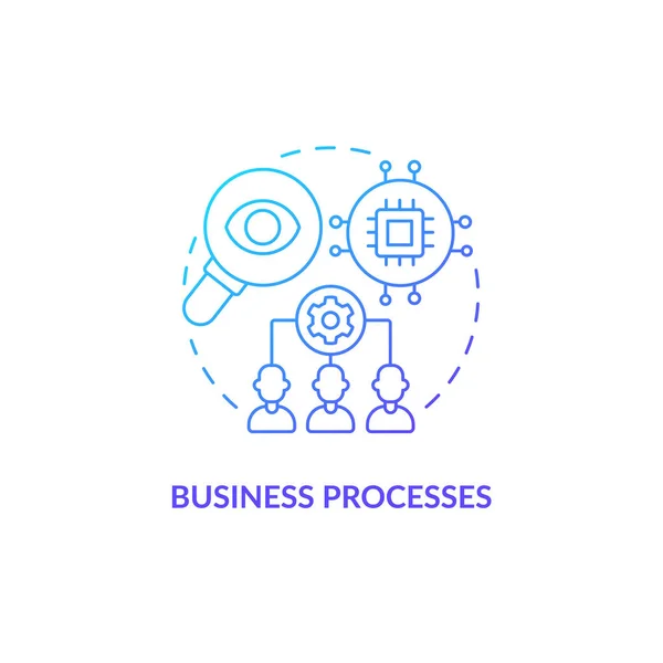 Processos Negócios Ícone Conceito Gradiente Azul Otimização Desempenho Tecnologia Online —  Vetores de Stock