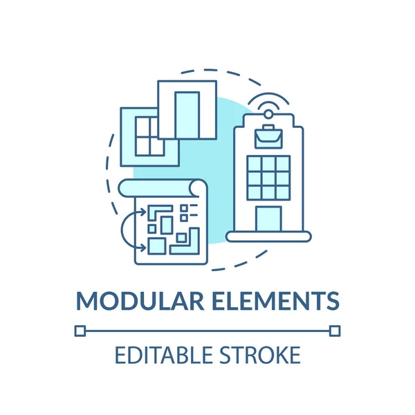 Icono Concepto Elementos Modulares Ilustración Línea Delgada Del Requisito Futuro — Vector de stock