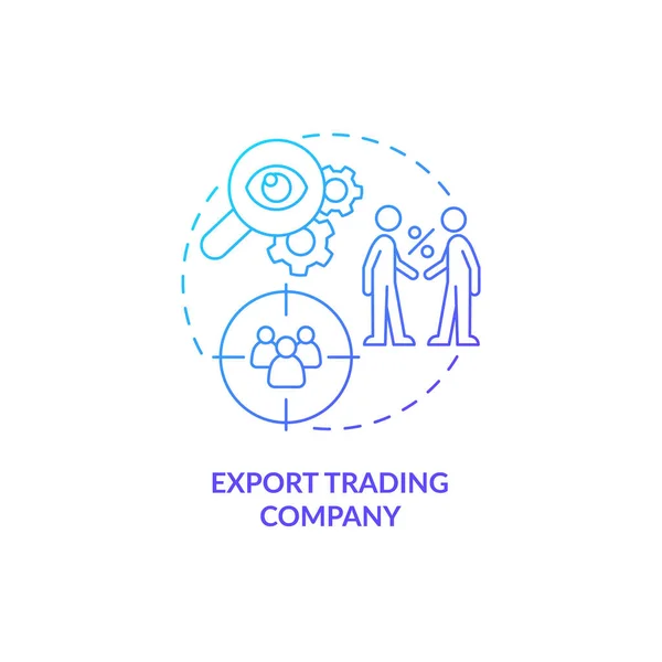 Export Société Négoce Icône Concept Dégradé Bleu Organisation Externalisation Types — Image vectorielle