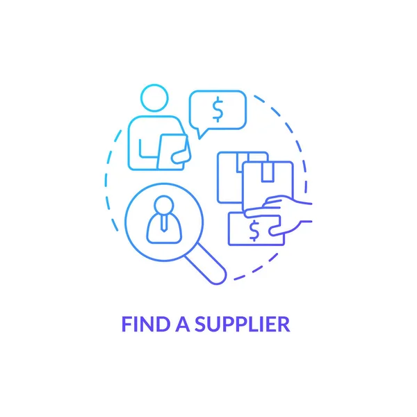Find Supplier Blue Gradient Concept Icon Manufacturer Distributor How Start — Stock Vector