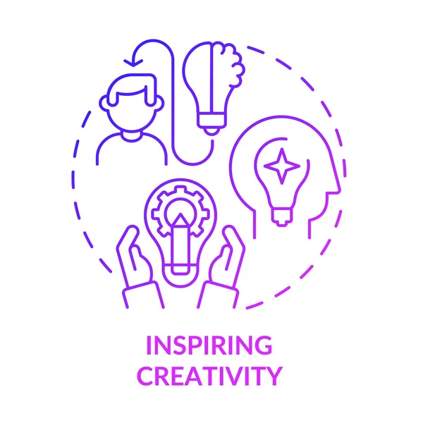 Вдохновляющая Креативность Фиолетовая Икона Концепции Счастье Сотрудников Важность Абстрактной Идеи — стоковый вектор