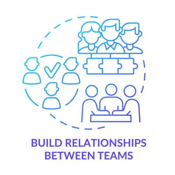 Construir Relacionamentos Entre Equipes Ícone Conceito Gradiente Azul Aumentando Motivação — Vetor de Stock