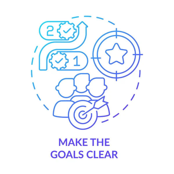 Κάντε Τους Στόχους Σαφές Μπλε Κλίση Εικονίδιο Έννοια Βελτίωση Κίνητρο — Διανυσματικό Αρχείο