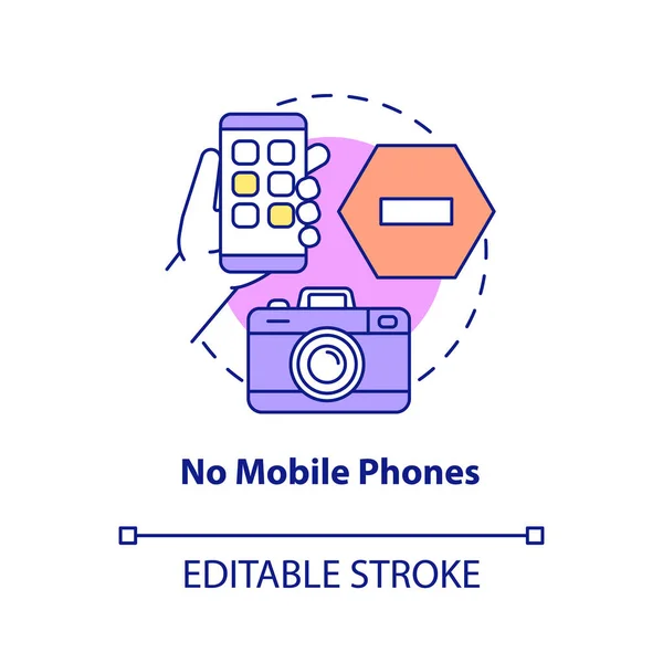 Nenhum Ícone Conceito Telefones Celulares Sala Fuga Proibição Ideia Abstrata — Vetor de Stock