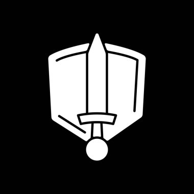 Tarihin destansı karanlık mod simgesi. Yaygın film türü, film yapma kategorisi. Televizyon eğlence kategorisi, film yapımı. Siyah uzayda beyaz siluet sembolü. Vektör izole illüstrasyonu