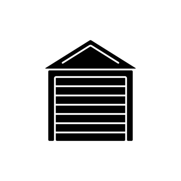 Черный Знак Гаражные Двери Место Хранения Парковка Гараже Безопасность Ответственность — стоковый вектор