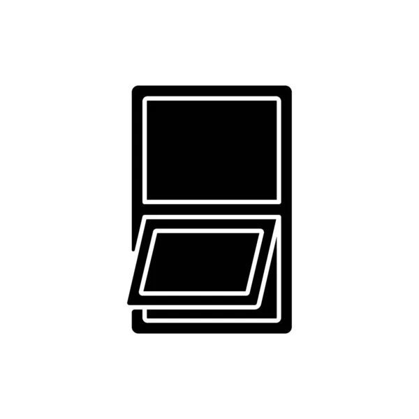Auvent Fenêtres Glyphe Noir Icône Ouverture Vers Extérieur Par Bas — Image vectorielle