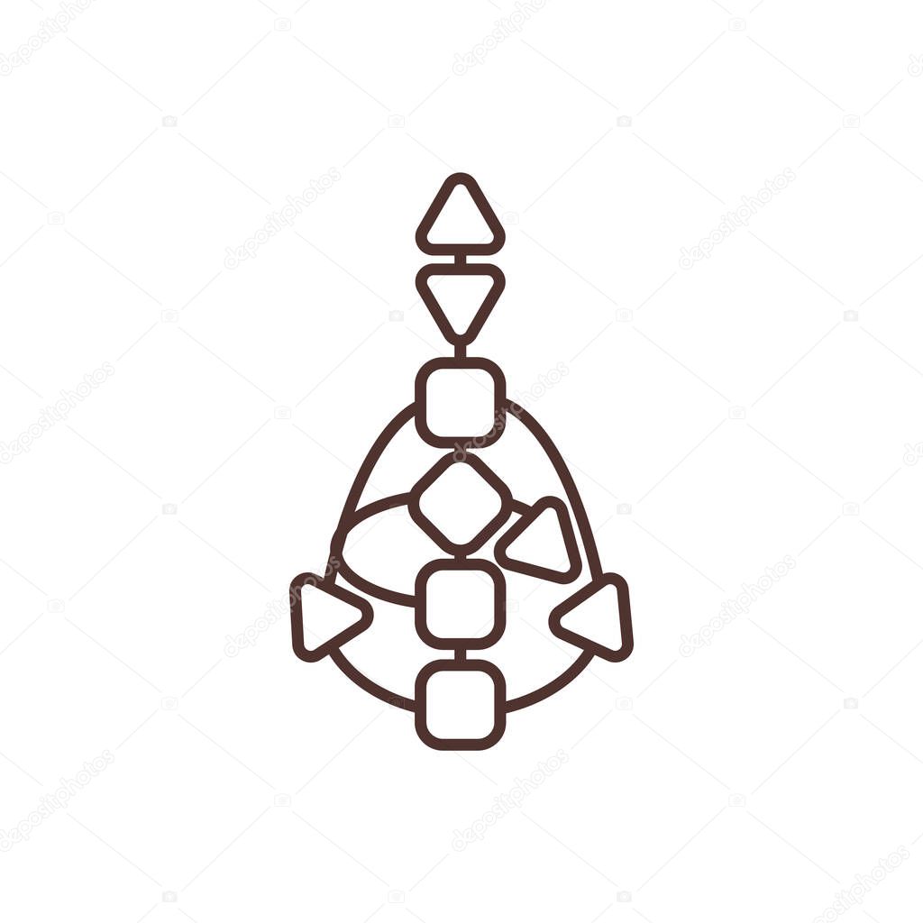 Bodygraph RGB color icon. Human design chart. Access body consciousness. Concrete energetic flow map. Decision-making tool. Graphical representation. Energy centers. Isolated vector illustration
