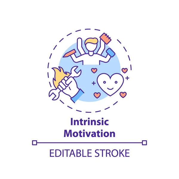 Icône Concept Motivation Intrinsèque Motivation Type Idée Mince Ligne Illustration — Image vectorielle