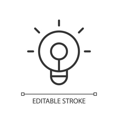 Parlak piksel mükemmel doğrusal simge. Işıkları kontrol etmek için akıllı telefon uygulaması. Arayüz ögeleri. İnce çizgi özelleştirilebilir illüstrasyon. Contour sembolü. Vektör izole çizim. Düzenlenebilir vuruş