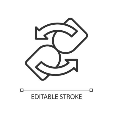 Piksel mükemmel doğrusal simge yükleniyor. Uzak sunucudan veri geliri. Başvuru için zaman gerekli. İnce çizgi özelleştirilebilir illüstrasyon. Contour sembolü. Vektör izole çizim. Düzenlenebilir vuruş