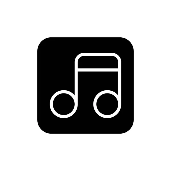 Muziek App Zwart Glyph Pictogram Afspeellijsten Maken Liedjes Podcasts Luisteren — Stockvector