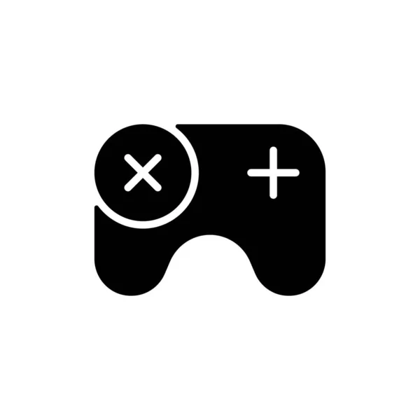 Games App Black Glyph Icon Gameplay Feature Mobile Console Games — Stock Vector